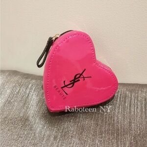 Yves Saint Laurent YSL Beauty Heart Shaped Makeup Bag Coin Pouch Case Novelty